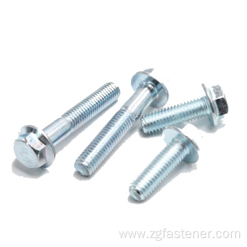 Hexagon flange bolts with blue zinc DIN6921